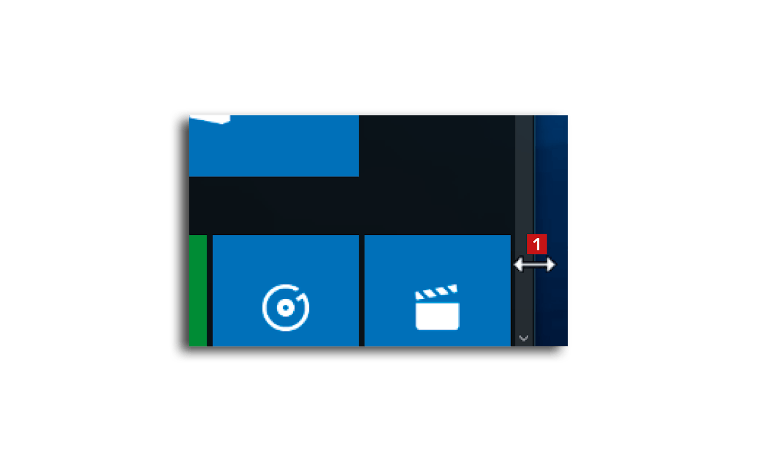 Større menu i Windows 10, landeneutralt